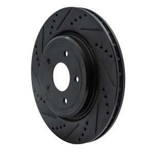 Chevrolet Corvette Brake Rotor (1) - Rear Left - R1 Concepts - Drilled & Slotted - Black - `06-`13